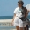 Dorothy Green leads a rally at the beach